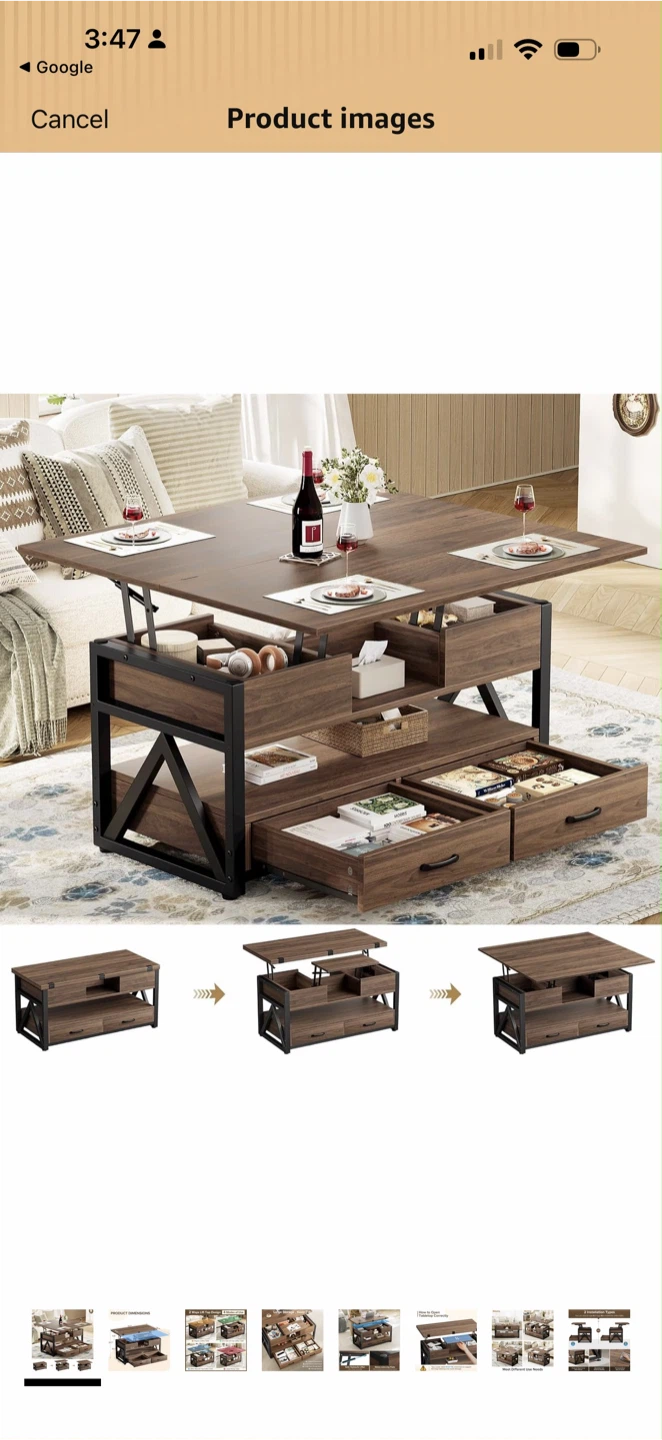 Lift Top Coffee Table with Storage