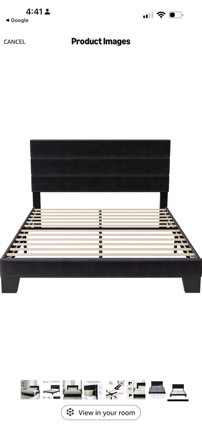 Black Velvet Queen Bed Frame