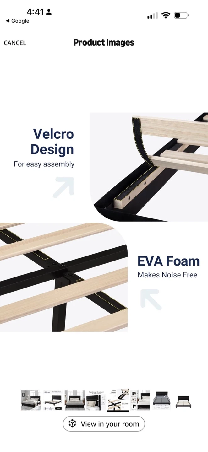 Black Velvet Queen Bed Frame - photo 4