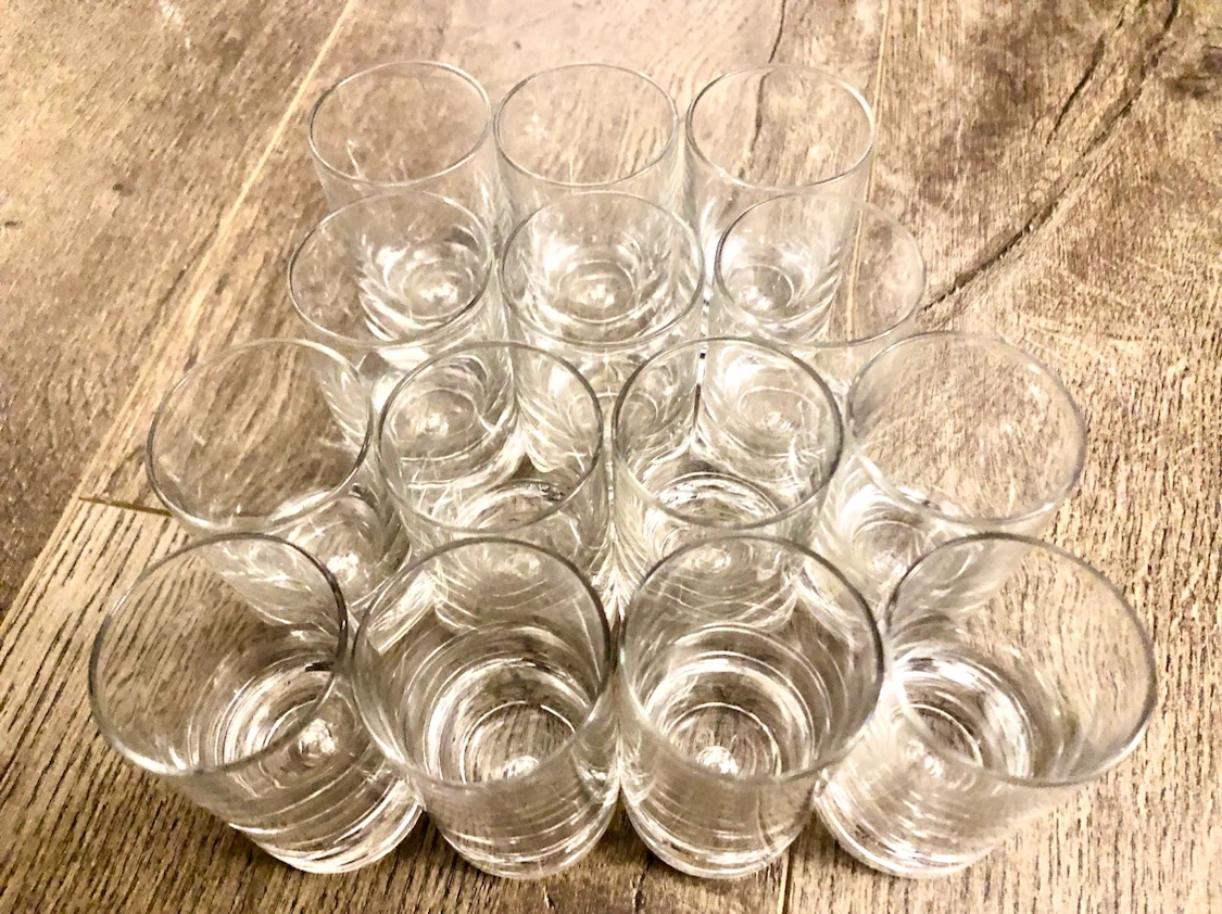 Set of 14 Clear Shot Glasses 2oz