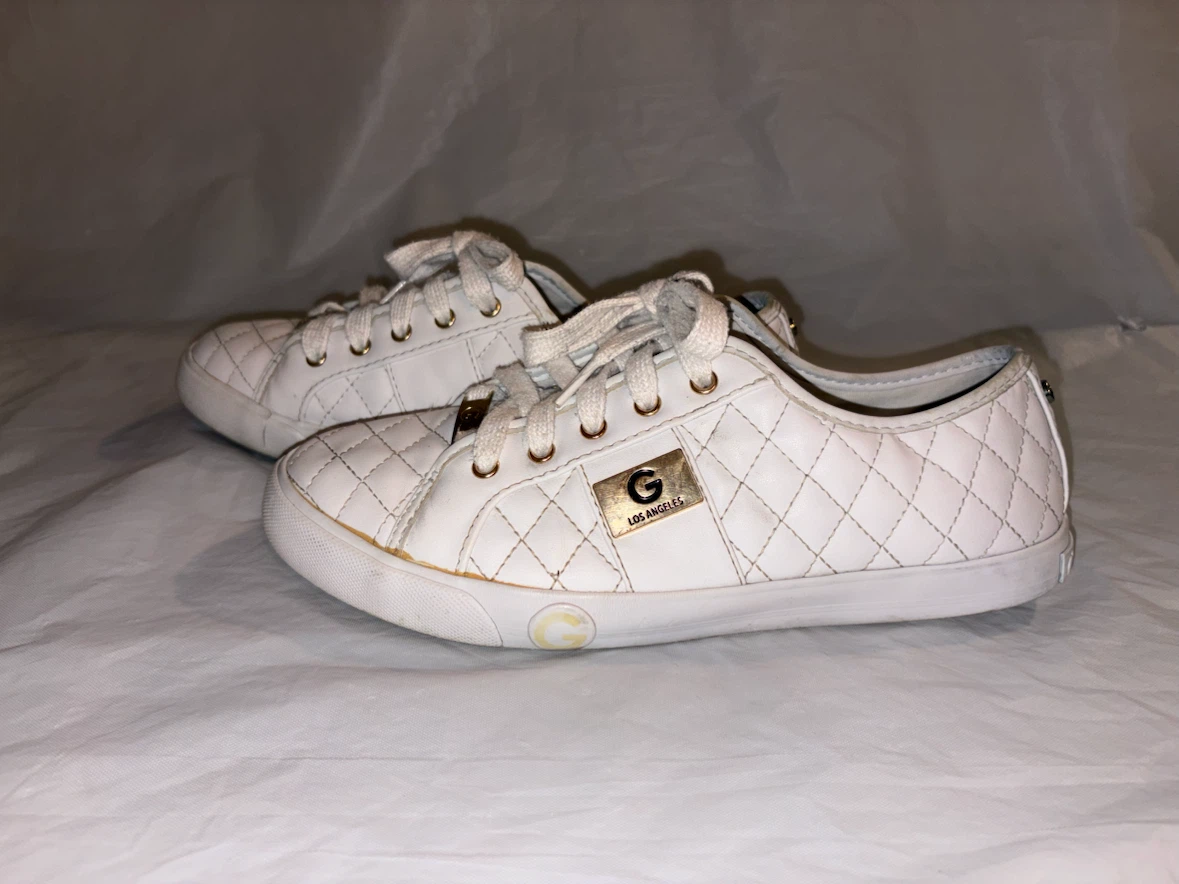 GUESS White Quilted Sneakers