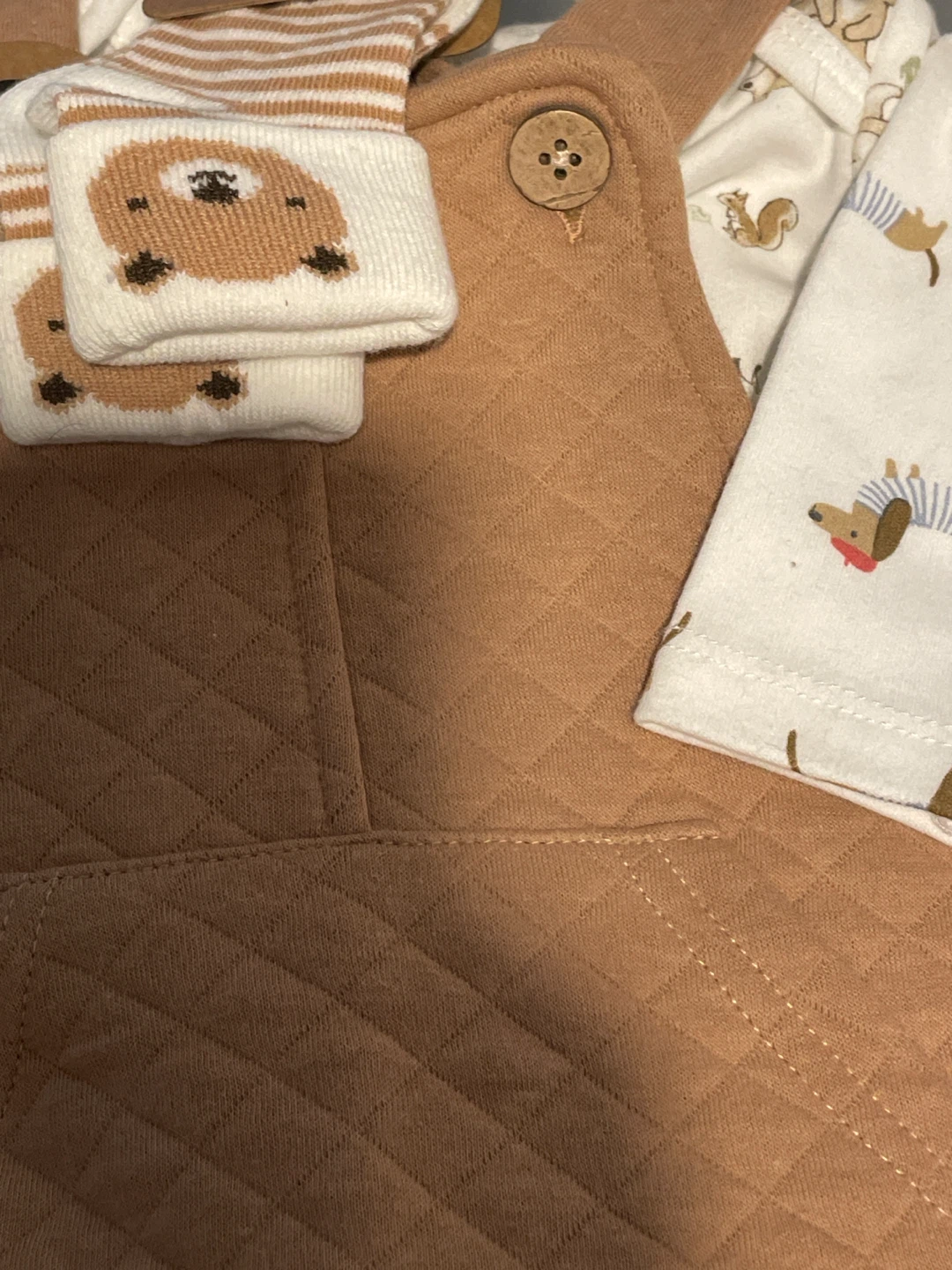 2 New Baby Quilted Overalls and Socks Set - photo 2