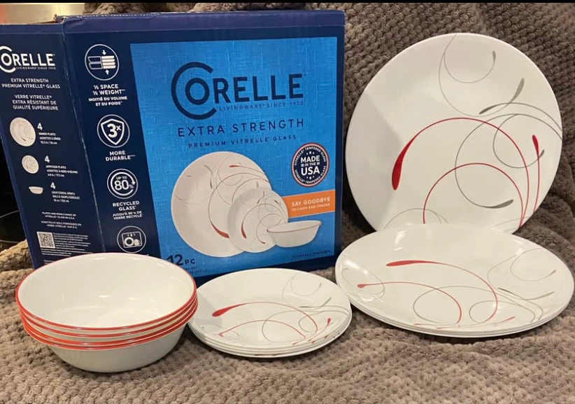 Corelle Splendor 12-Piece NEW Dinnerware Set Open Box - photo 2