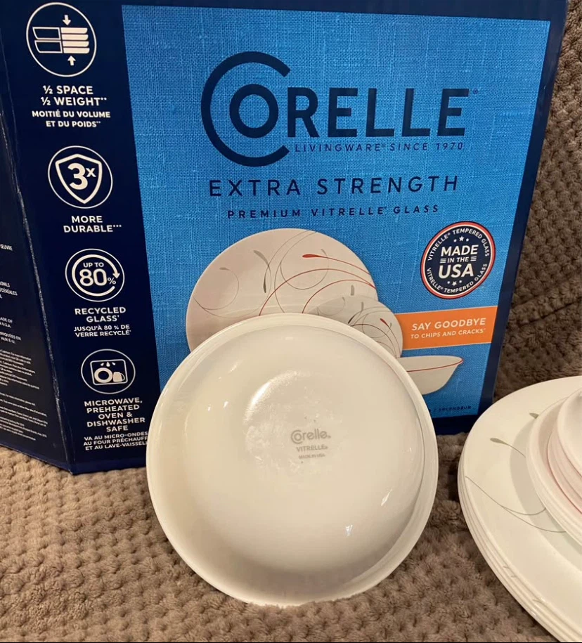 Corelle Splendor 12-Piece NEW Dinnerware Set Open Box - photo 4