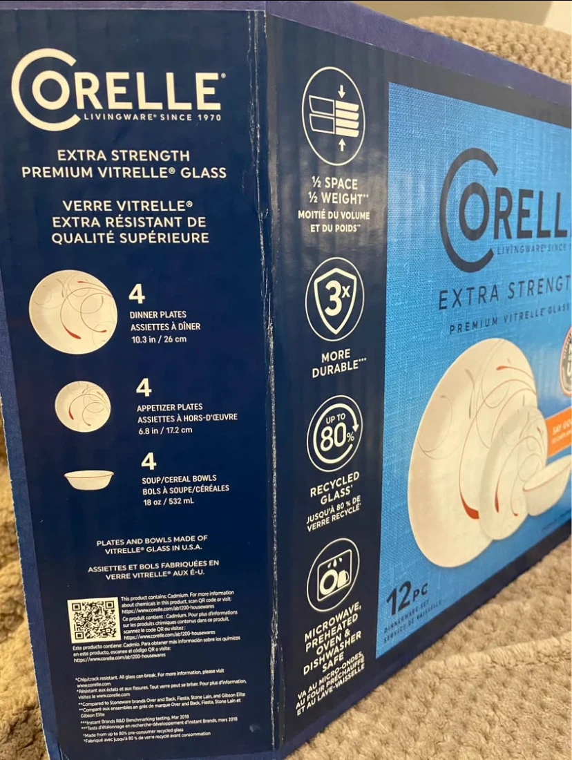Corelle Splendor 12-Piece NEW Dinnerware Set Open Box - photo 5