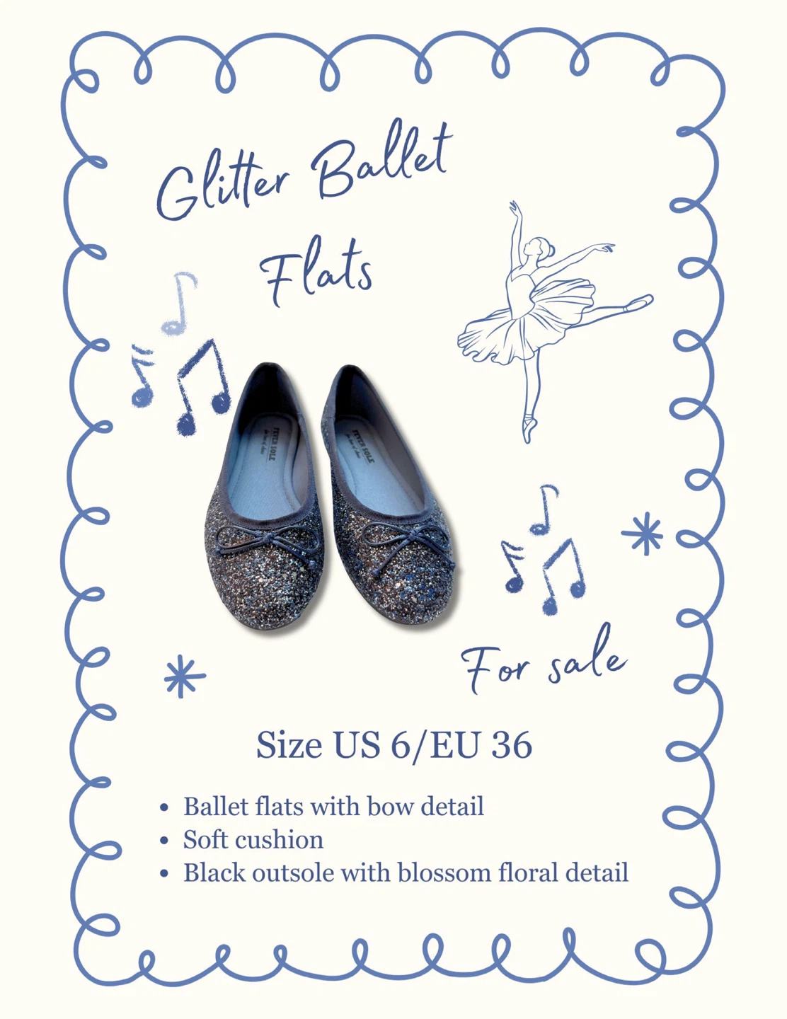 Glitter Ballet Flats - Sparkling Navy