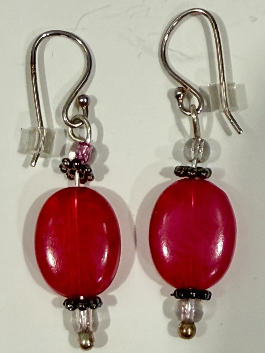 Pink Beaded Dangle Earrings | Artisan Boho Statement Jewelry