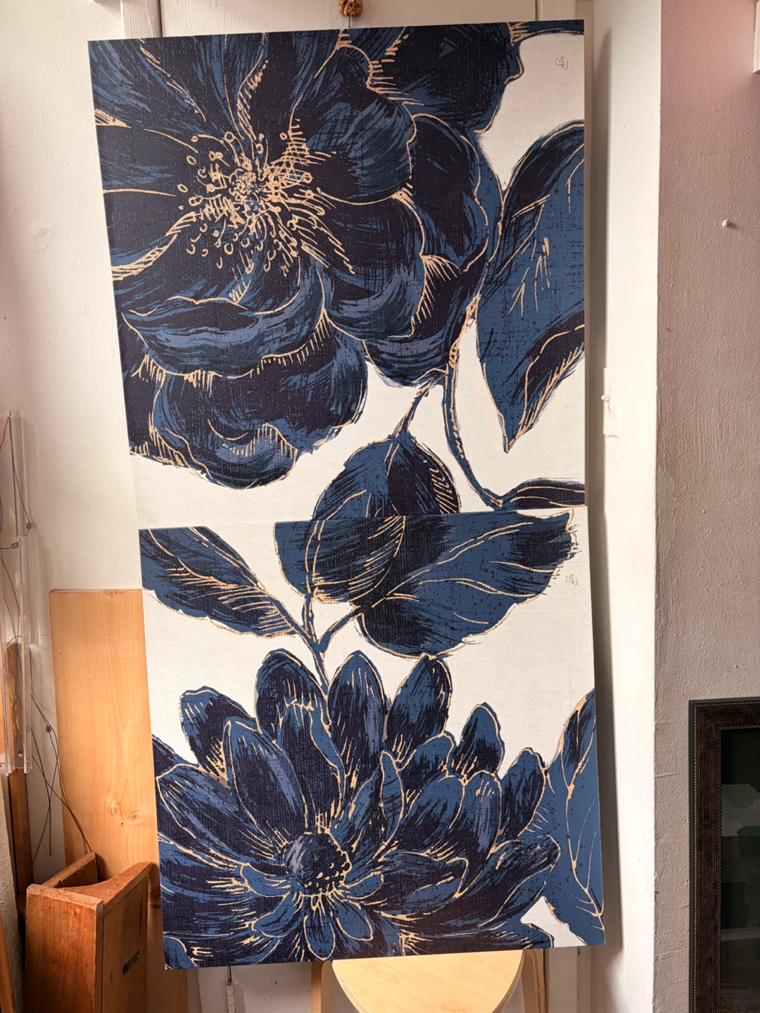 Indigo Garden II " by Daphne Brissonnet canvas set