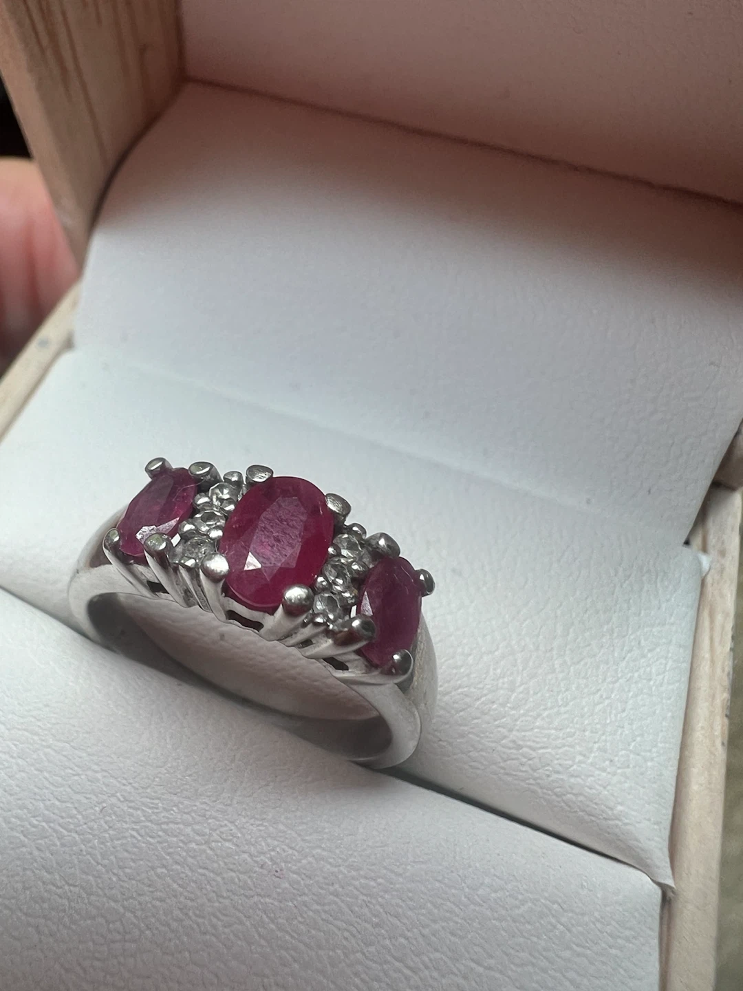 10K White Gold Ruby and Diamond Ring - photo 2