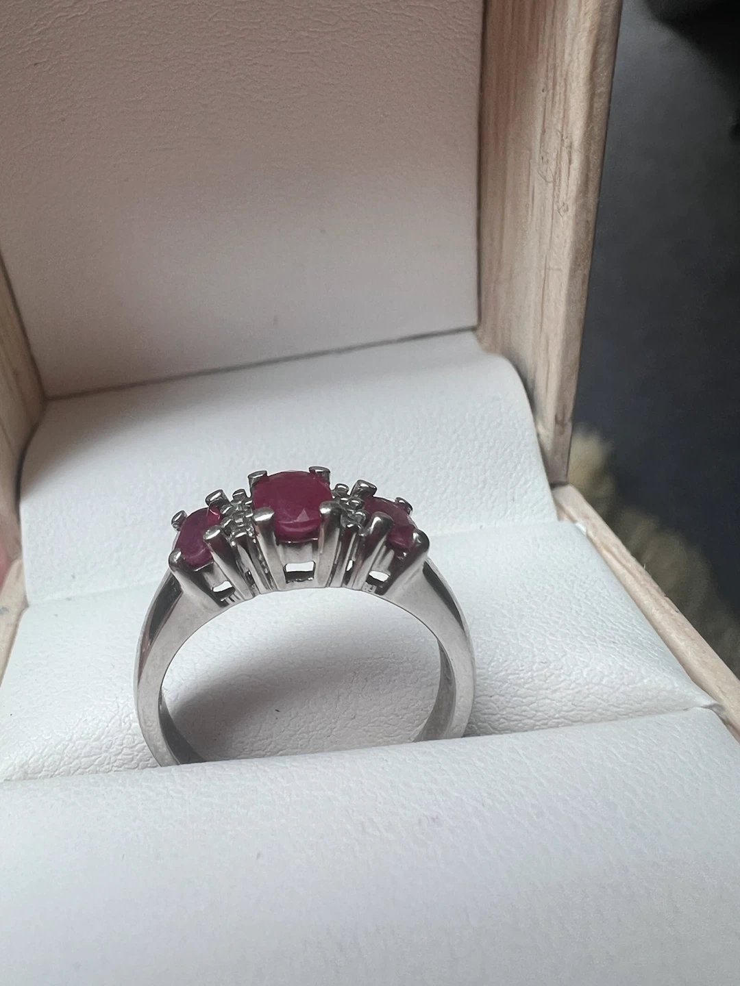 10K White Gold Ruby and Diamond Ring - photo 3