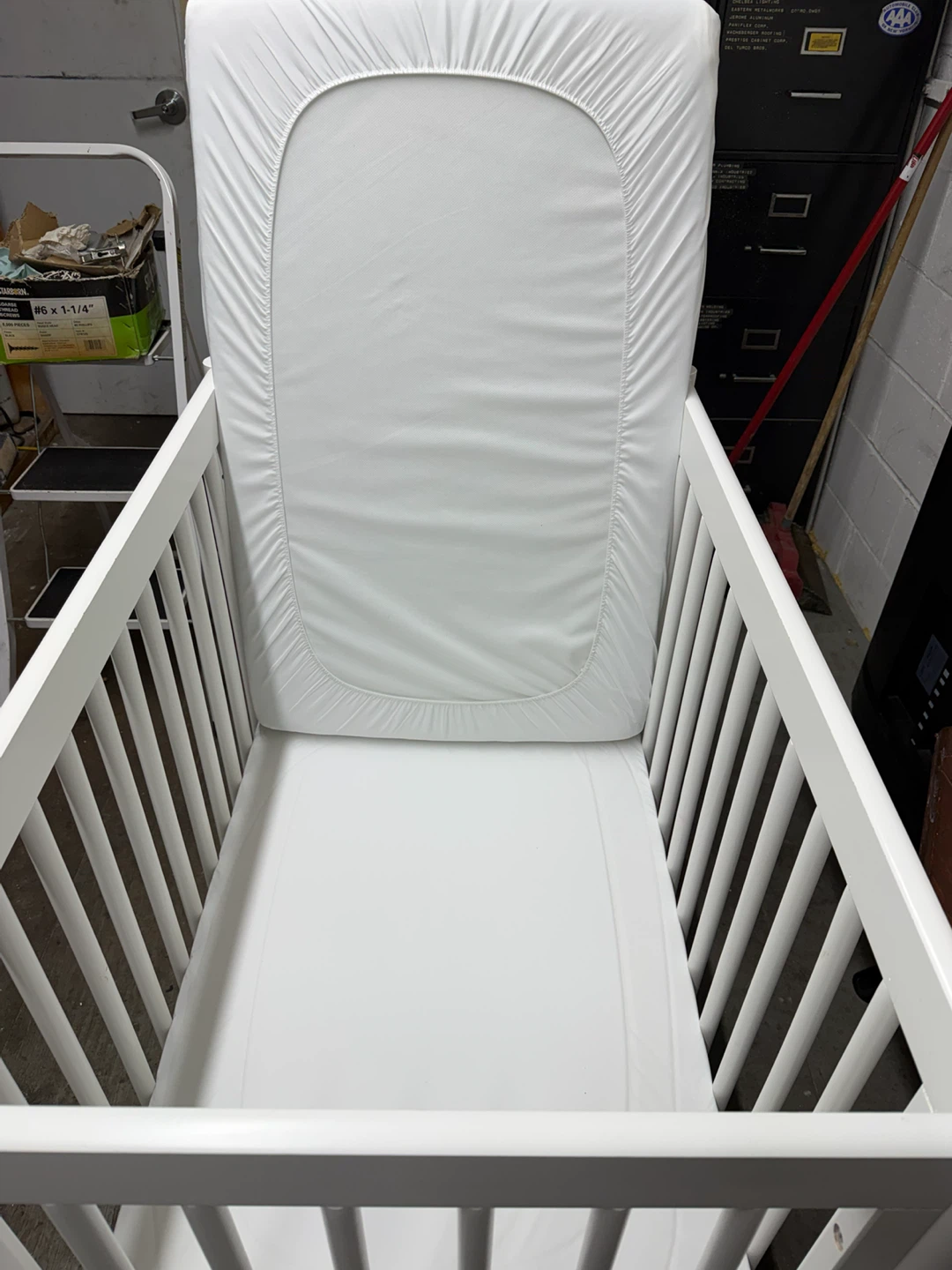 White Baby Crib with Mattress - photo 2