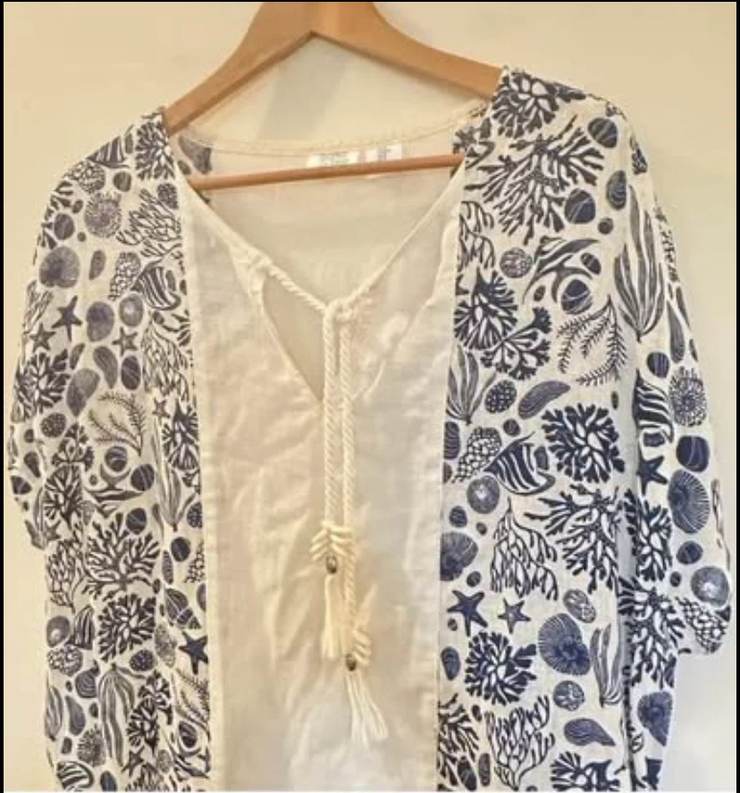 New Sigrid Olsen XL Linen Blend Seashell  Dress or Beach Coverup - photo 3