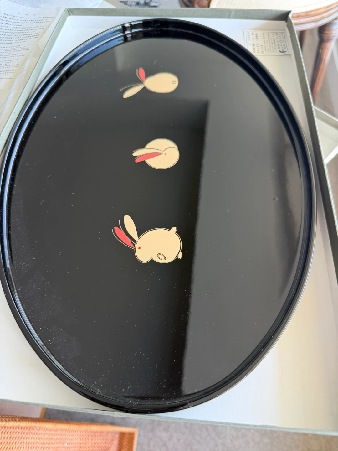 Black Tray with Bunny Design - photo 2