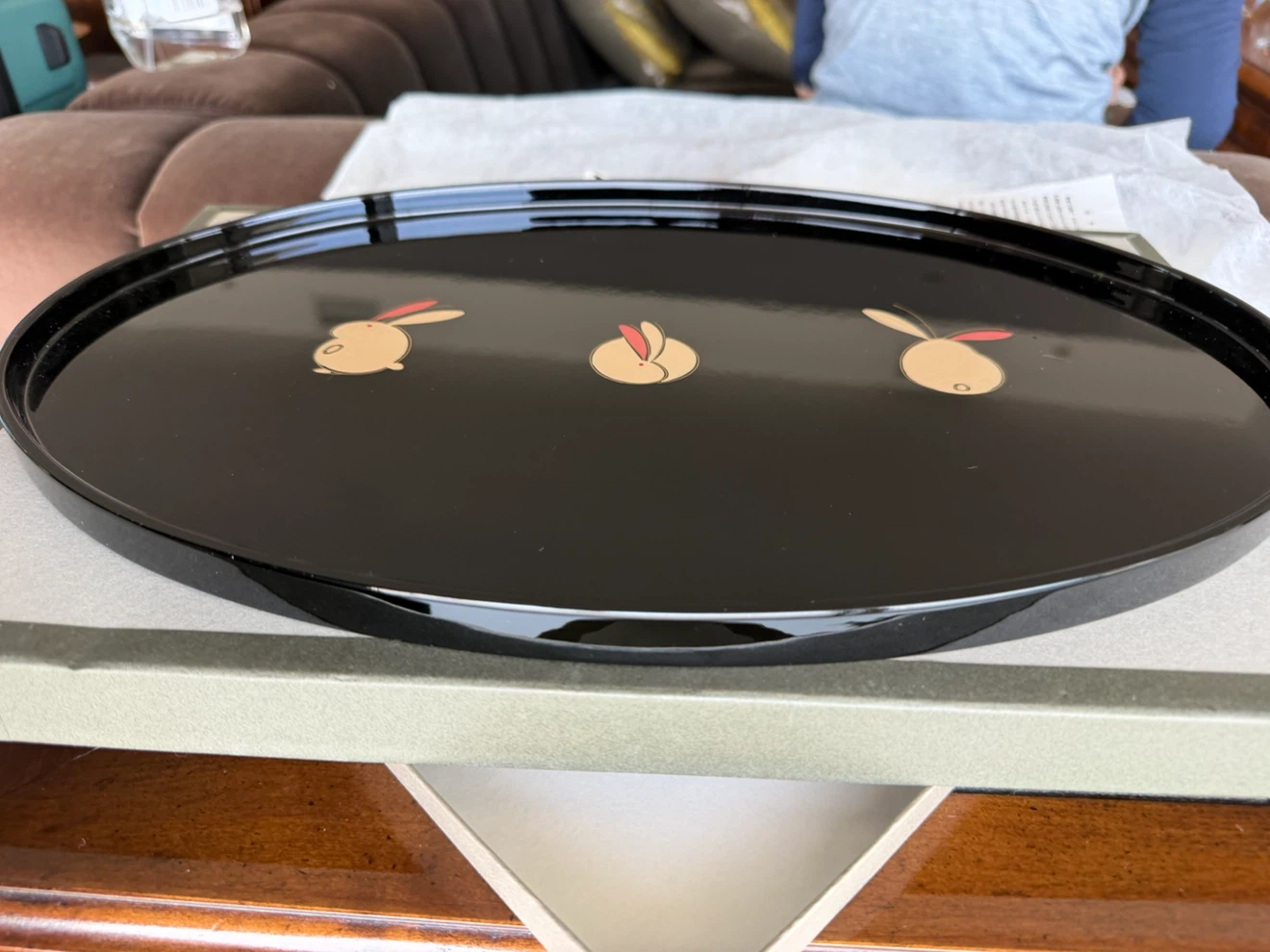 Black Tray with Bunny Design - photo 3