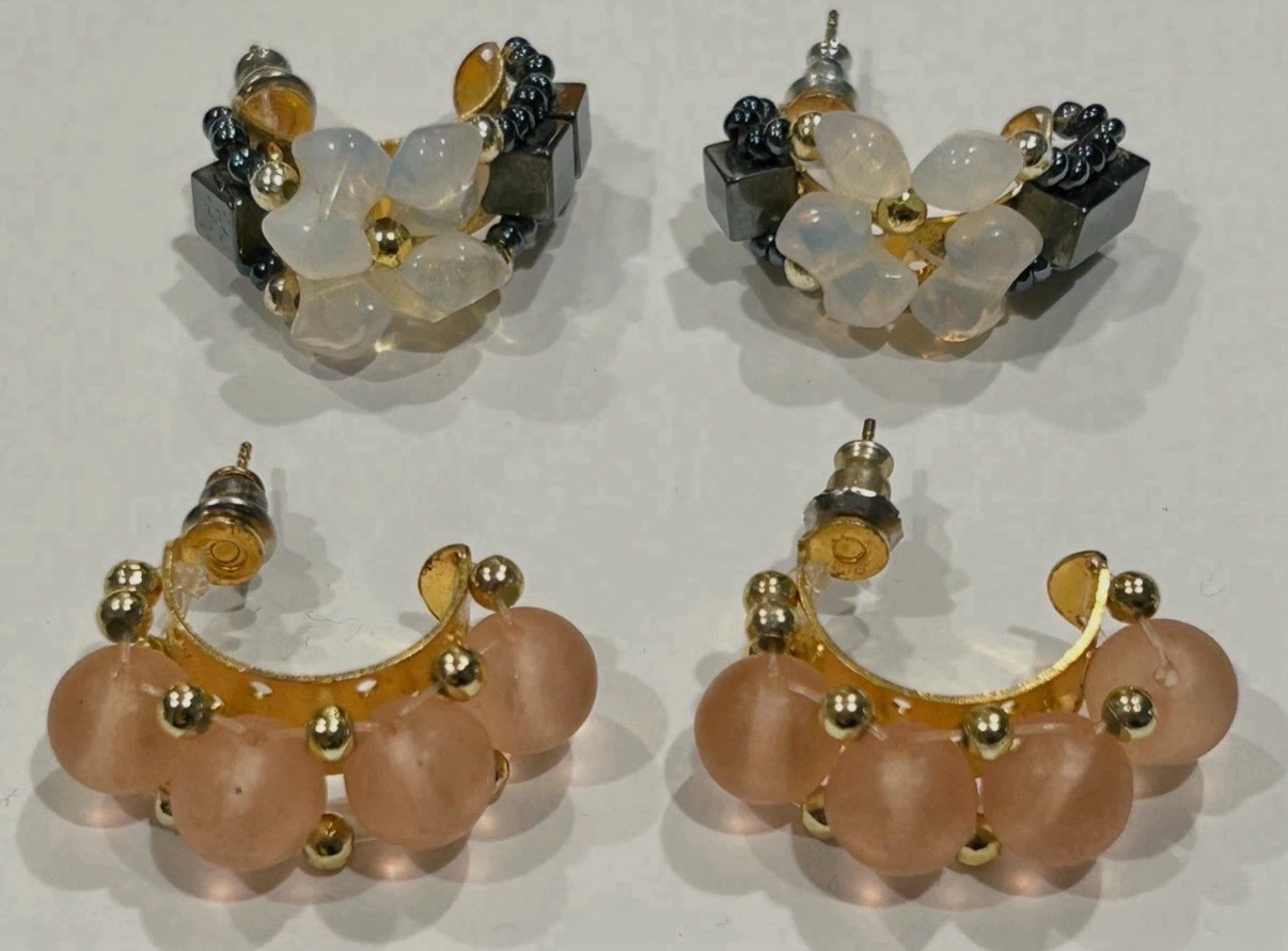 Beautiful Beaded Curved Stud Earrings ($5 each)