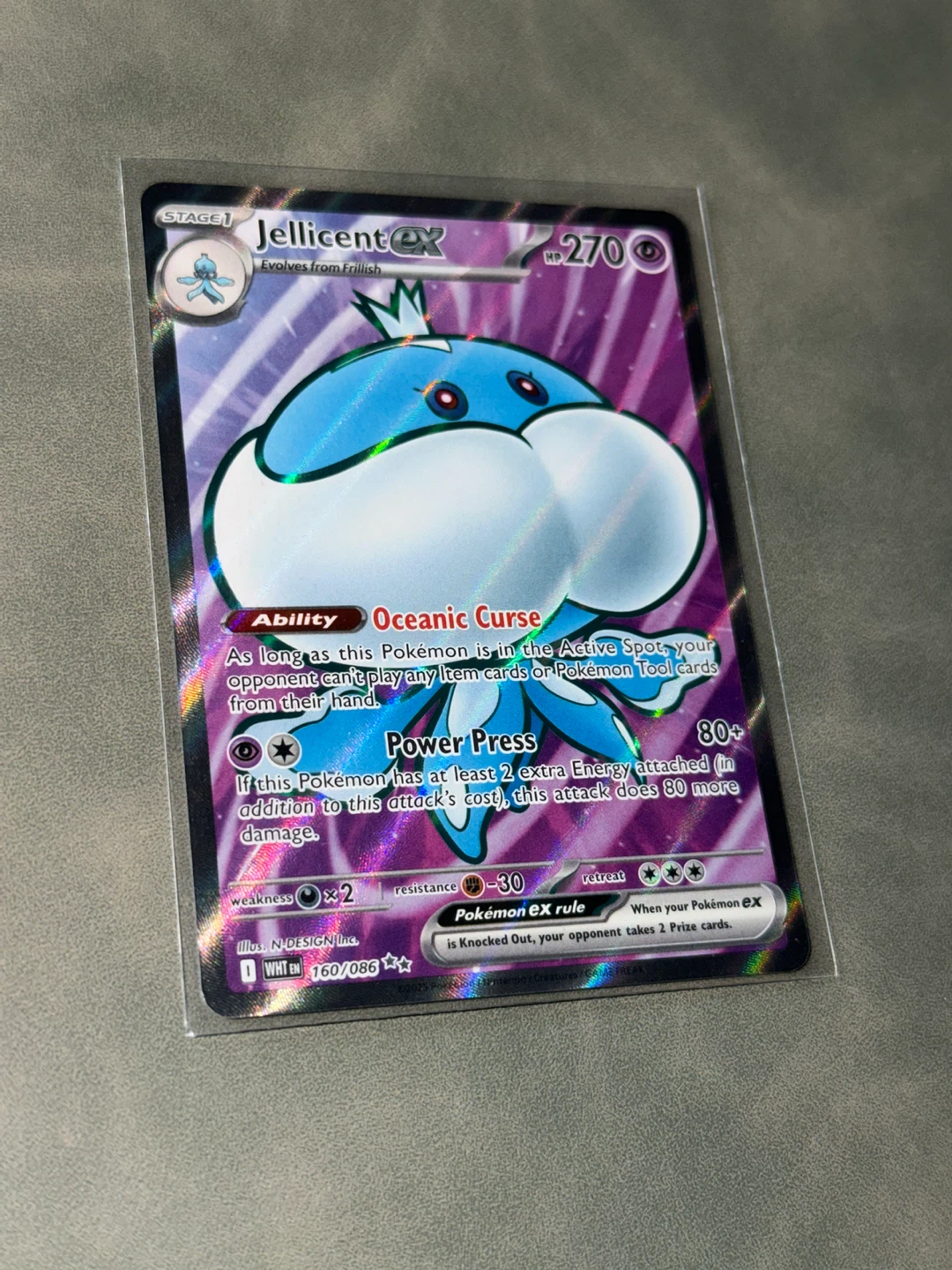 Jellicent EX Pokémon Card 160/086 - photo 2