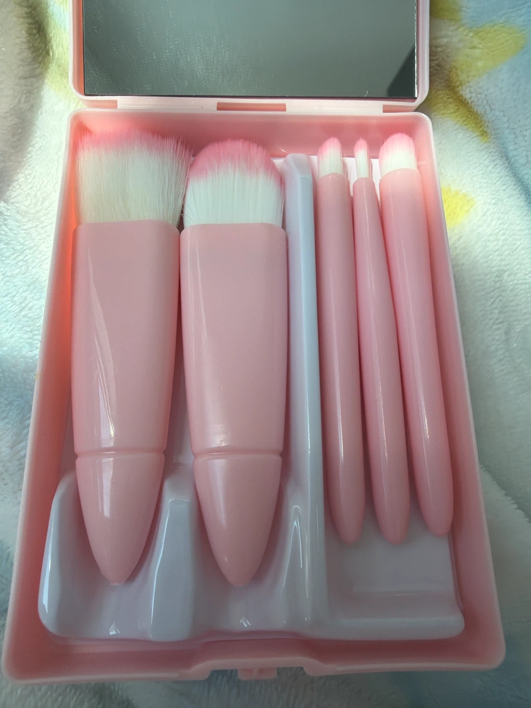 Pink Makeup Brush Set with Mirror - photo 2