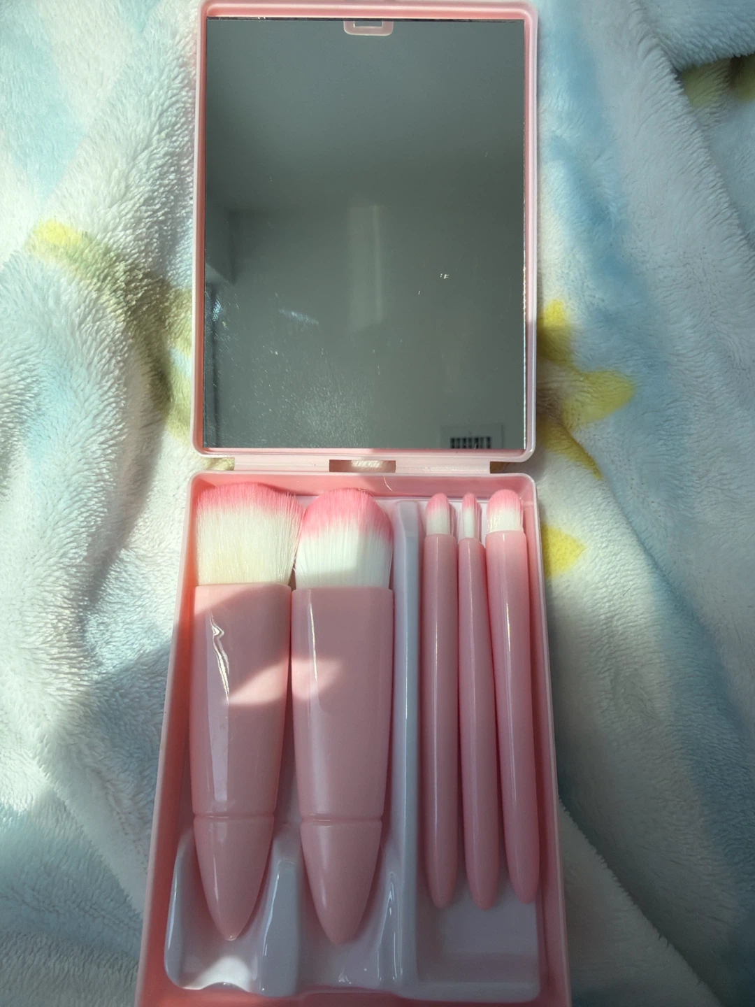 Pink Makeup Brush Set with Mirror - photo 3
