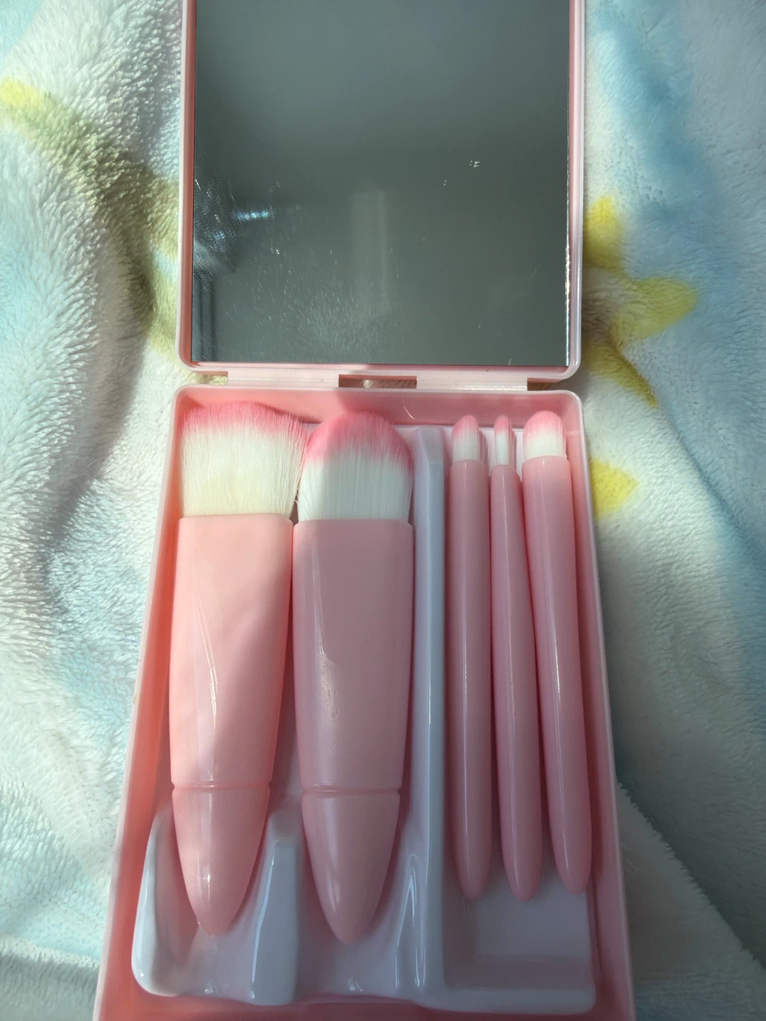 Pink Makeup Brush Set with Mirror - photo 4