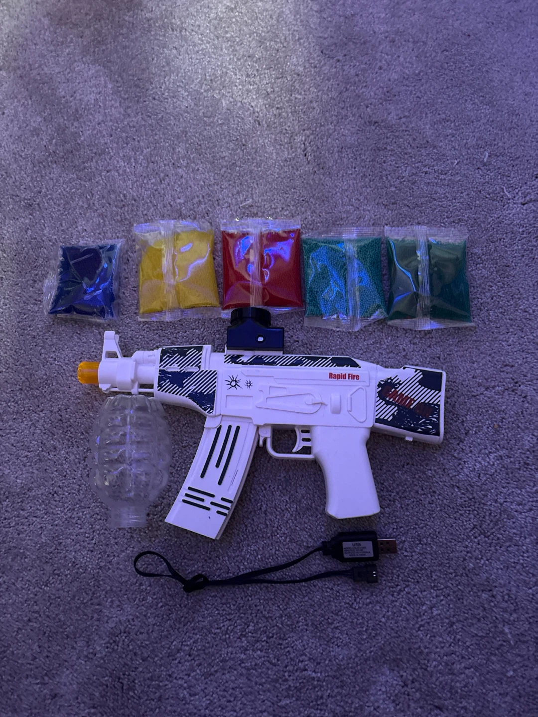 Rapid Fire Gel Blaster Toy Gun with Water Beads & Charger