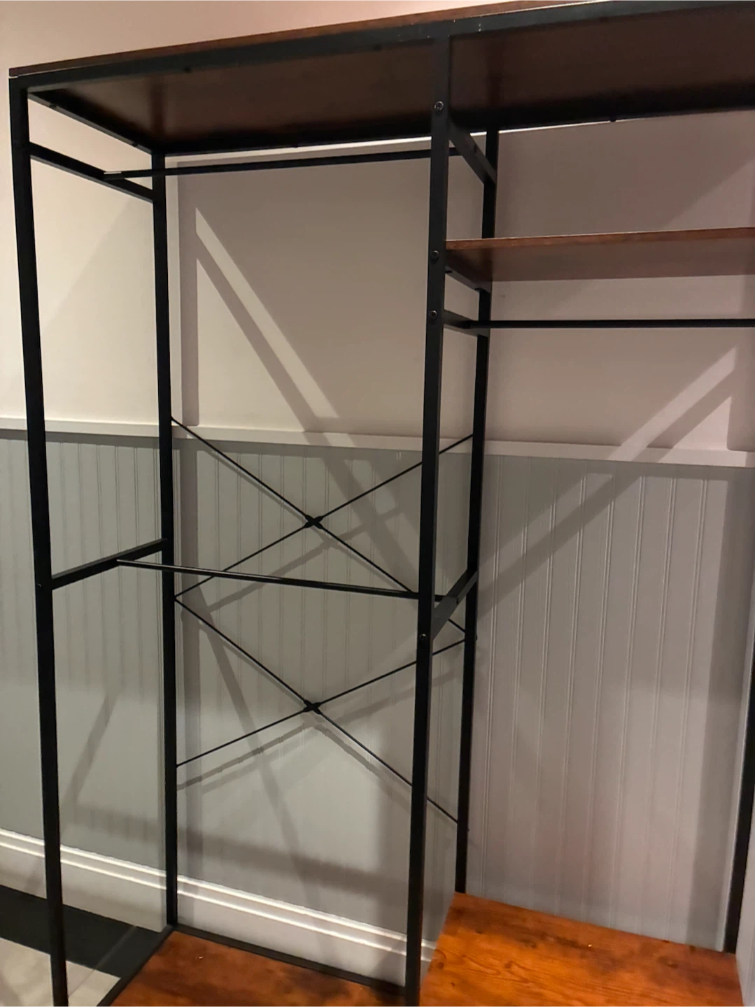 Industrial Style Metal and Wood Garment Rack - photo 3