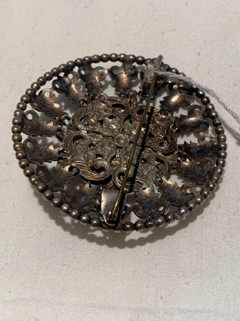 Ornate Brooch with Turquoise Stone - photo 2