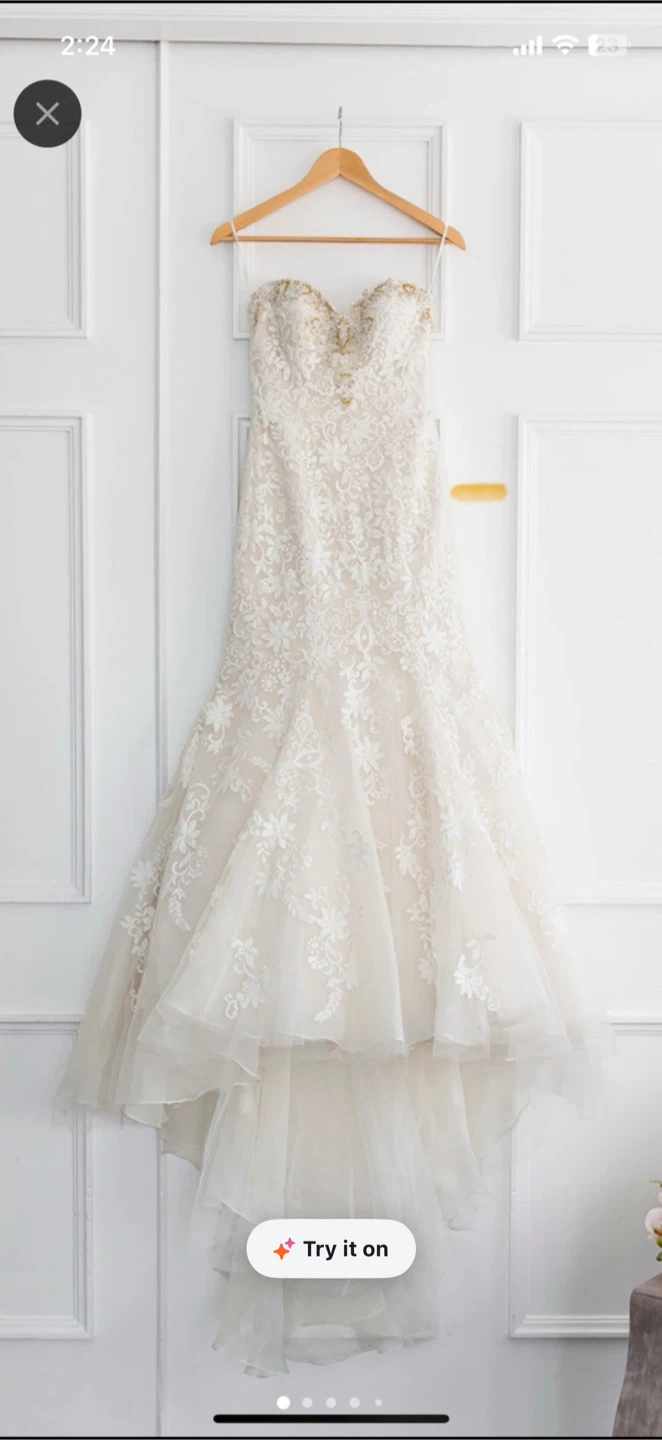 Strapless Lace Wedding Dress with Beading