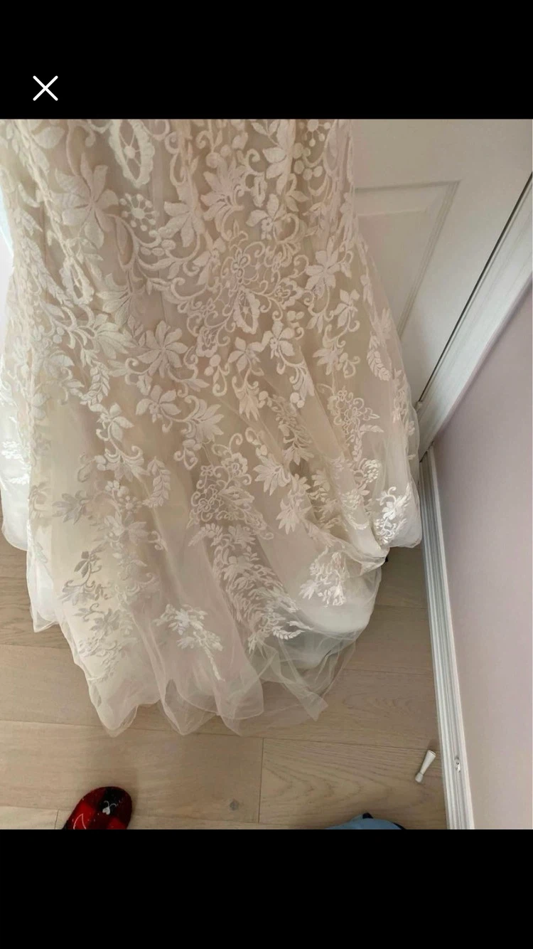 Strapless Lace Wedding Dress with Beading - photo 4