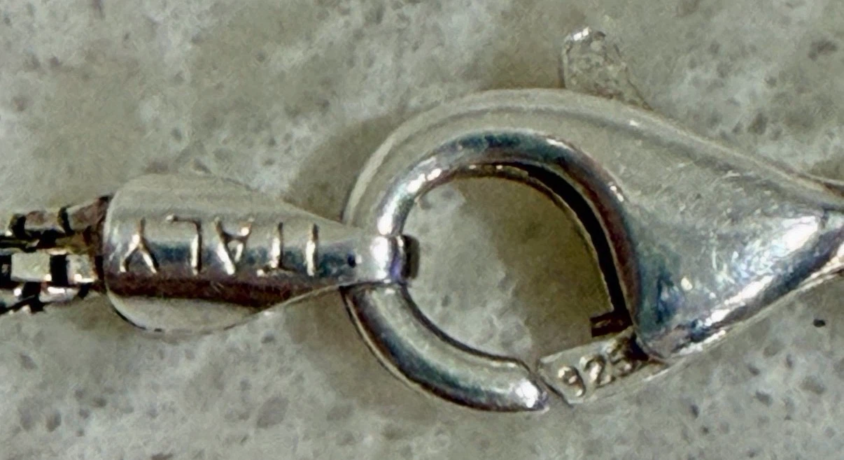 925 Italy(Stamp)Sterling Silver 3 Strand/Layered Chain Necklace - photo 4