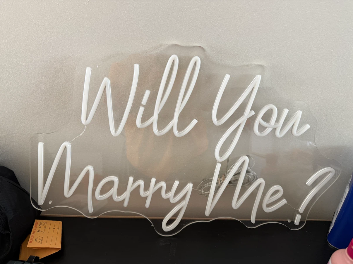 Will you marry me acrylic neon sign