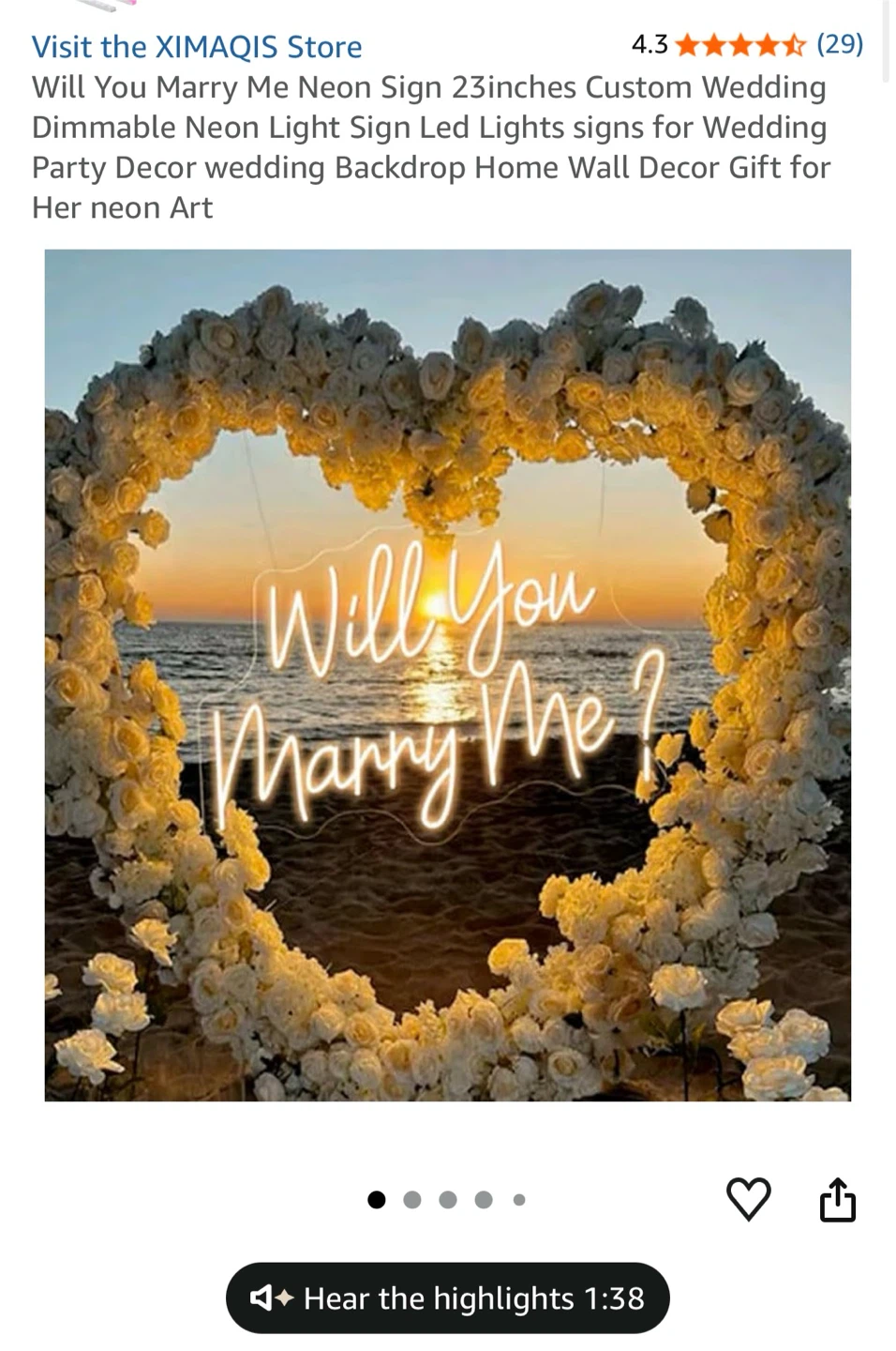 Will you marry me acrylic neon sign - photo 2