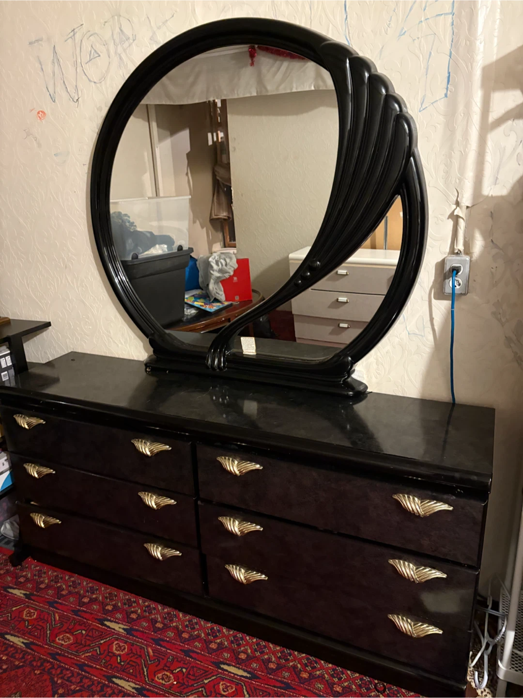 Black Dresser with Gold Accents - photo 2