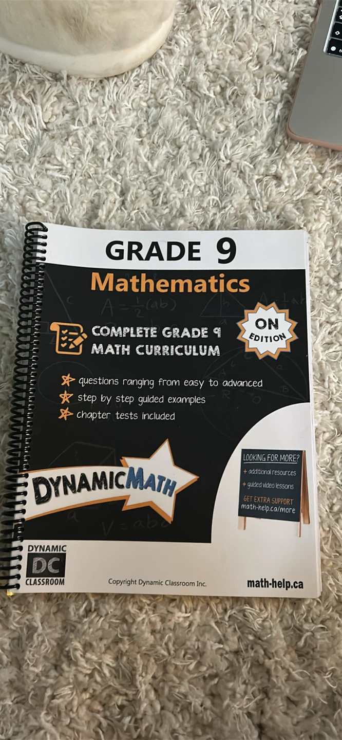 Dynamic Math Grade 9 Mathematics ON Edition Workbook