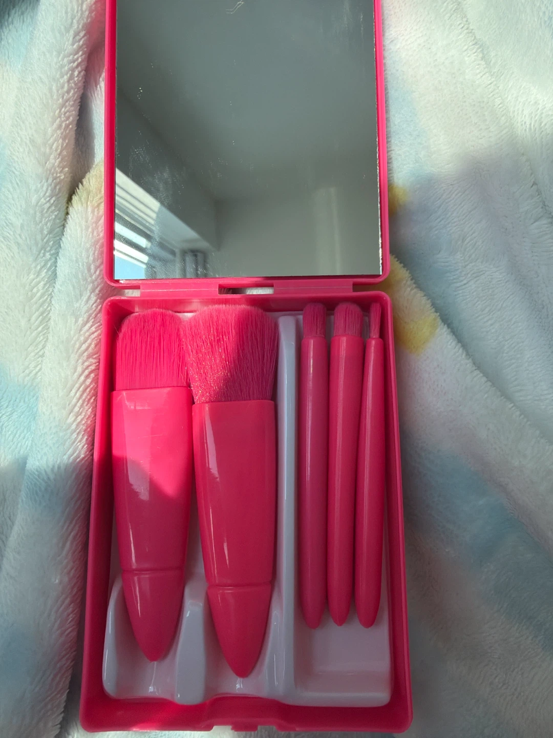 Pink Glam Makeup Brush Set with Mirror - photo 2