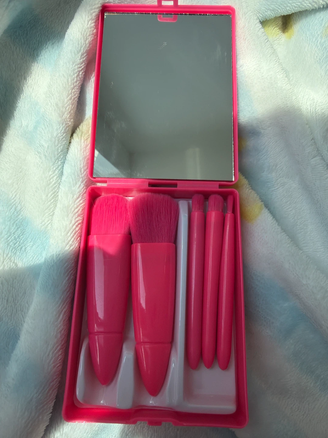 Pink Glam Makeup Brush Set with Mirror - photo 3