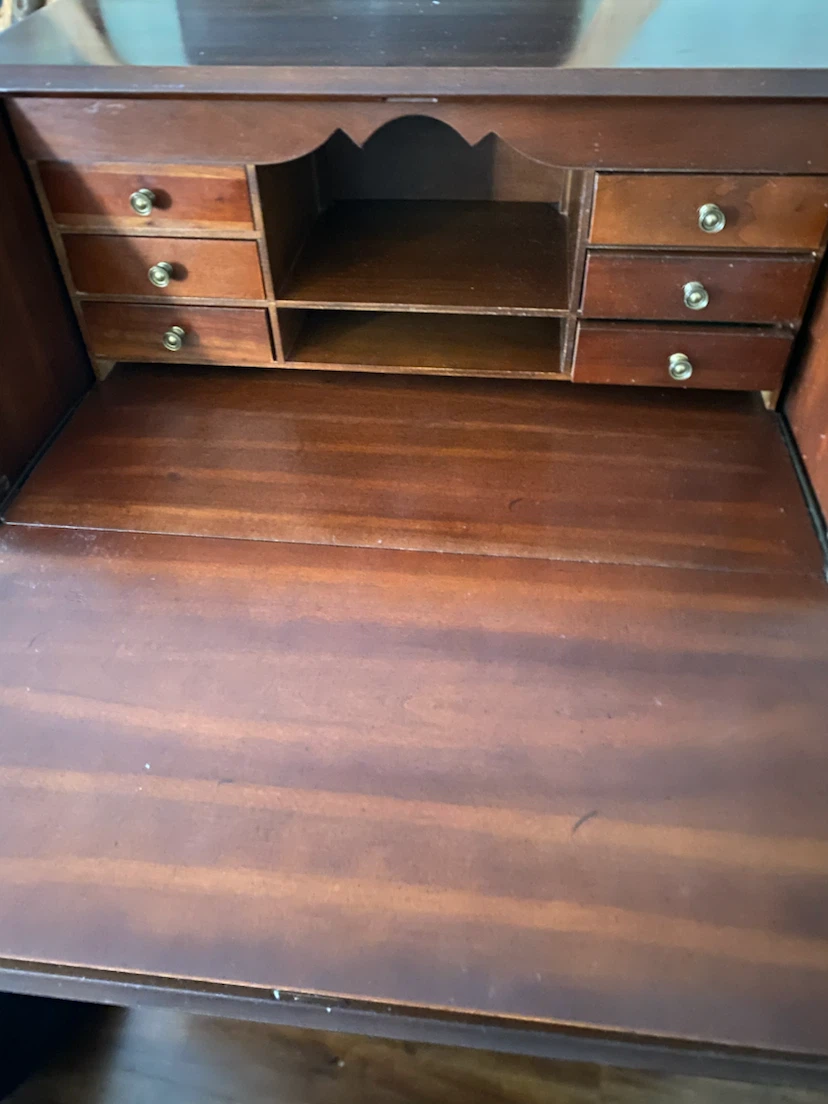 Vintage Wooden Secretary Desk with Drawers - photo 2