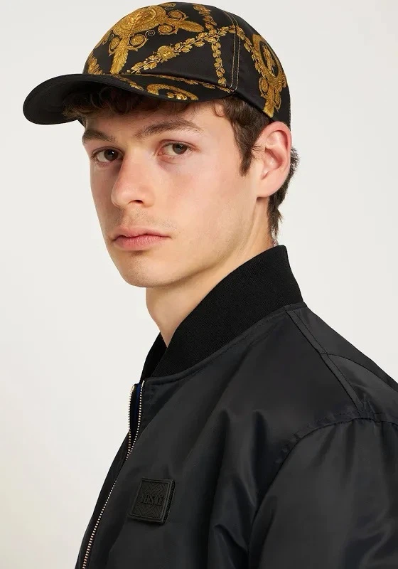 Versace Black Gold Medusa Print Baseball Cap - photo 4