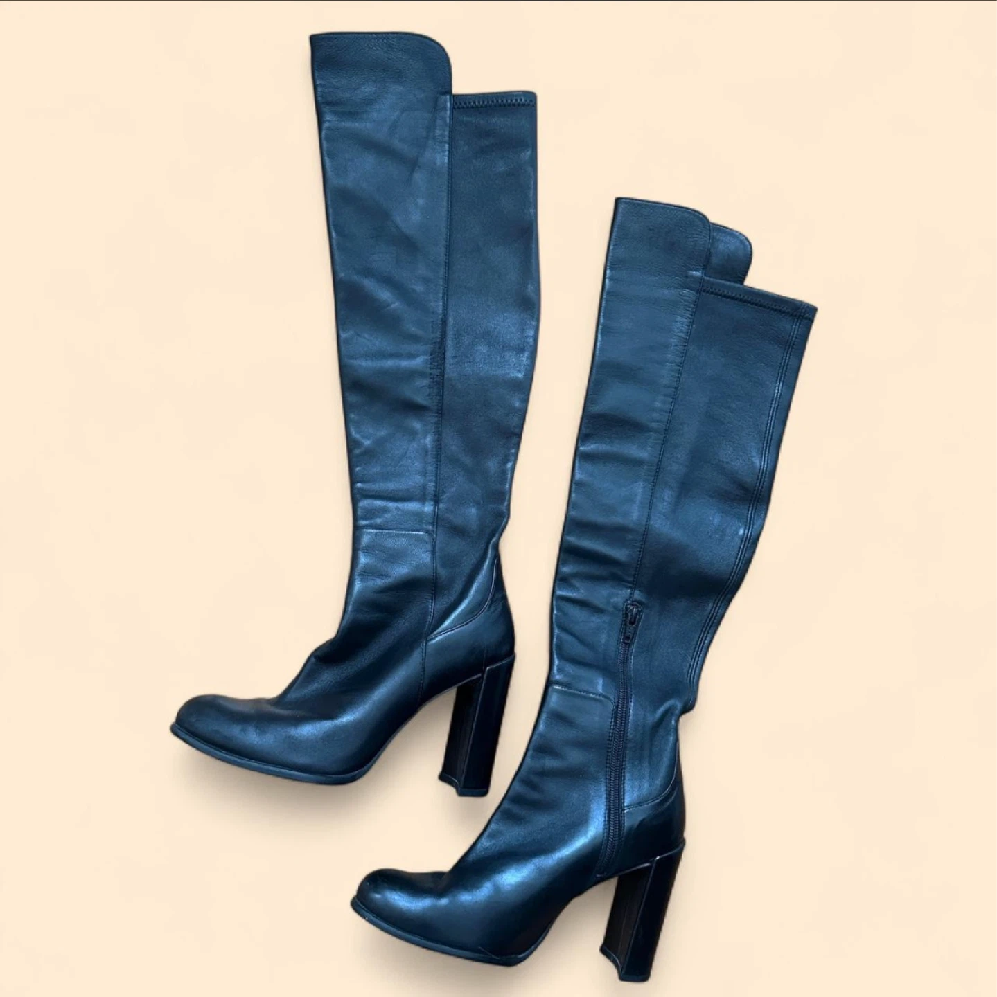 Stuart Weitzman Black Leather Over-the-Knee Boots Size 7M