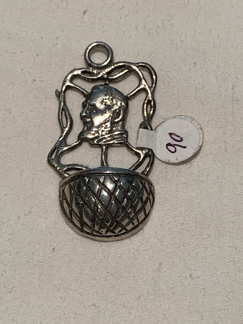 Silver Locket Charm with Portrait