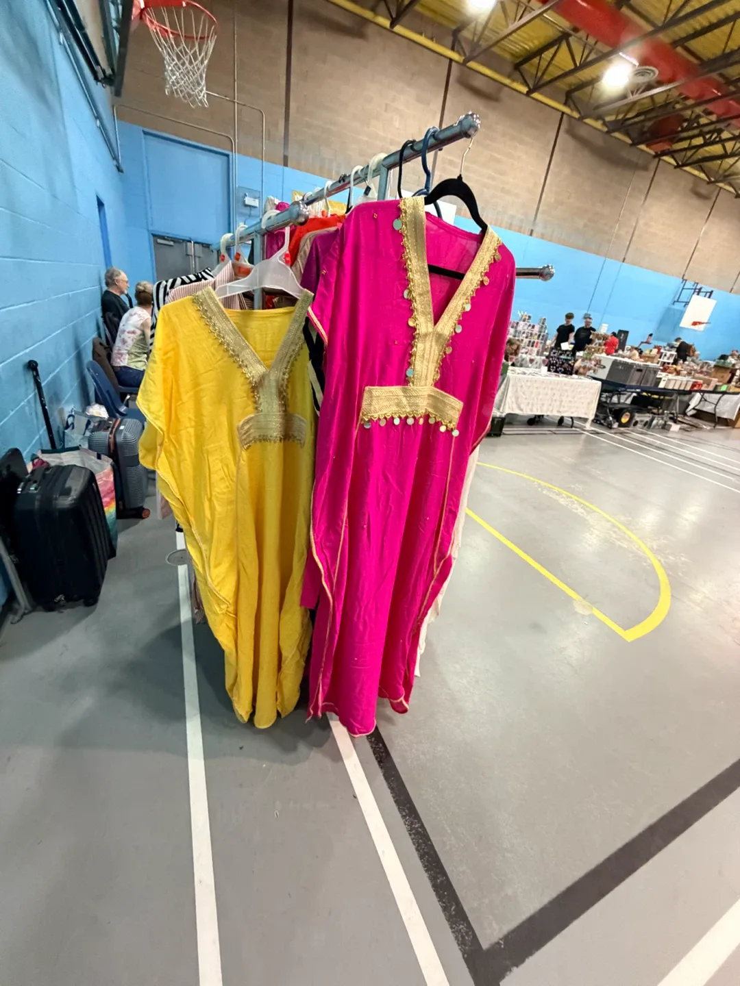 Kaftan Dress with Gold Embroidery