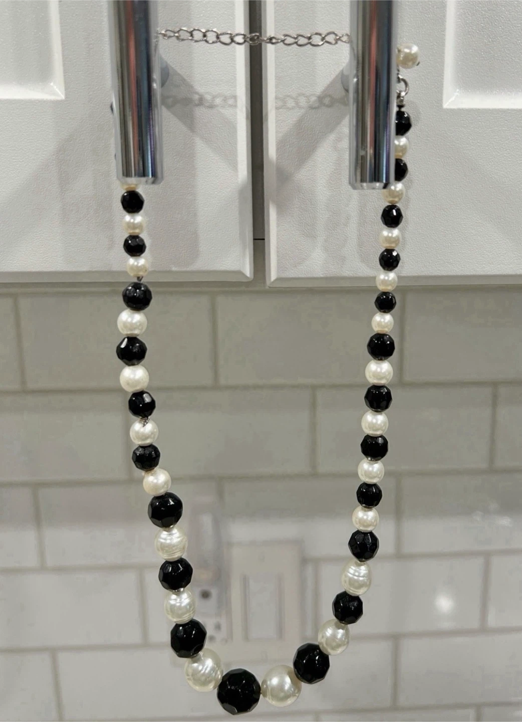Black and White Beaded Necklace