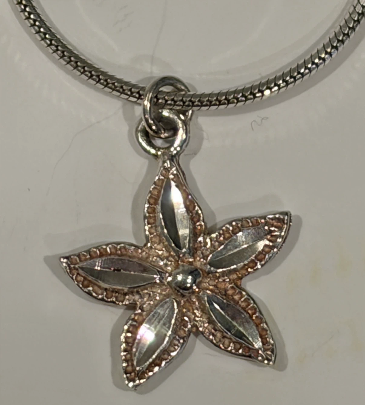 925 Italy Sterling Silver (Stamp) Snake Chain Anklet w/ Charm - photo 2