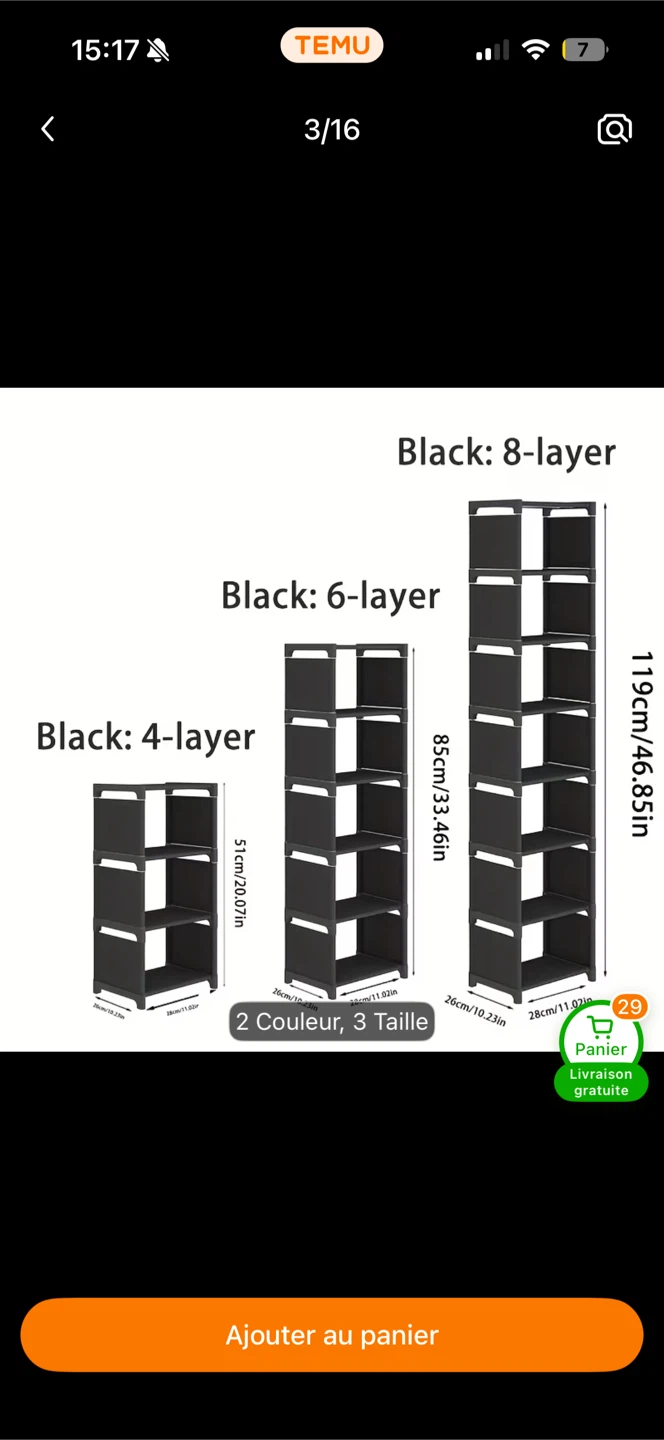 White 6-Layer Adjustable Shoe Rack - photo 3