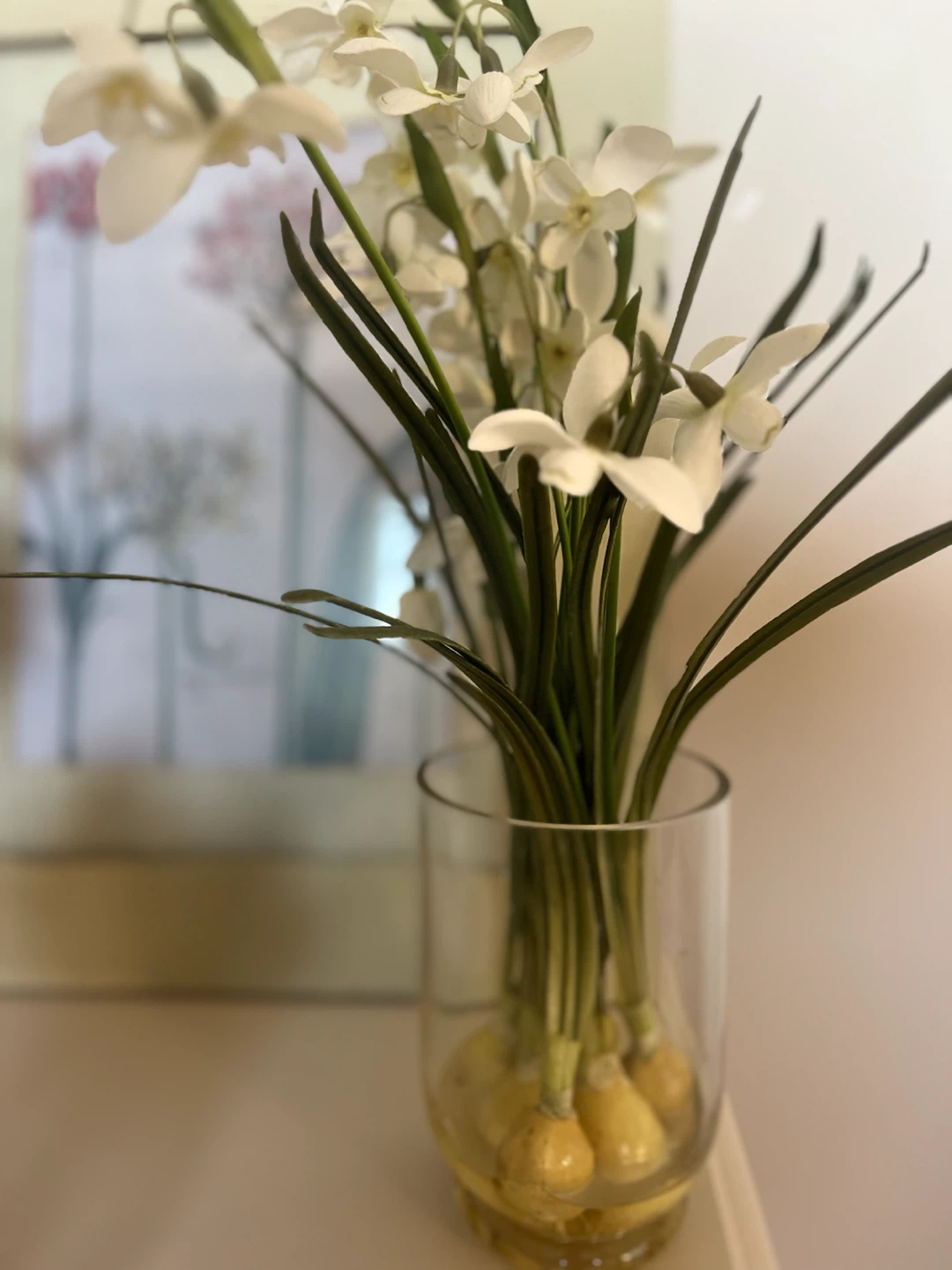 Framed Botanical Print and Artificial Flowers - photo 3