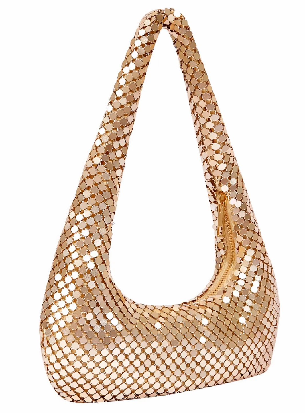 Gold Sequin Shoulder Bag