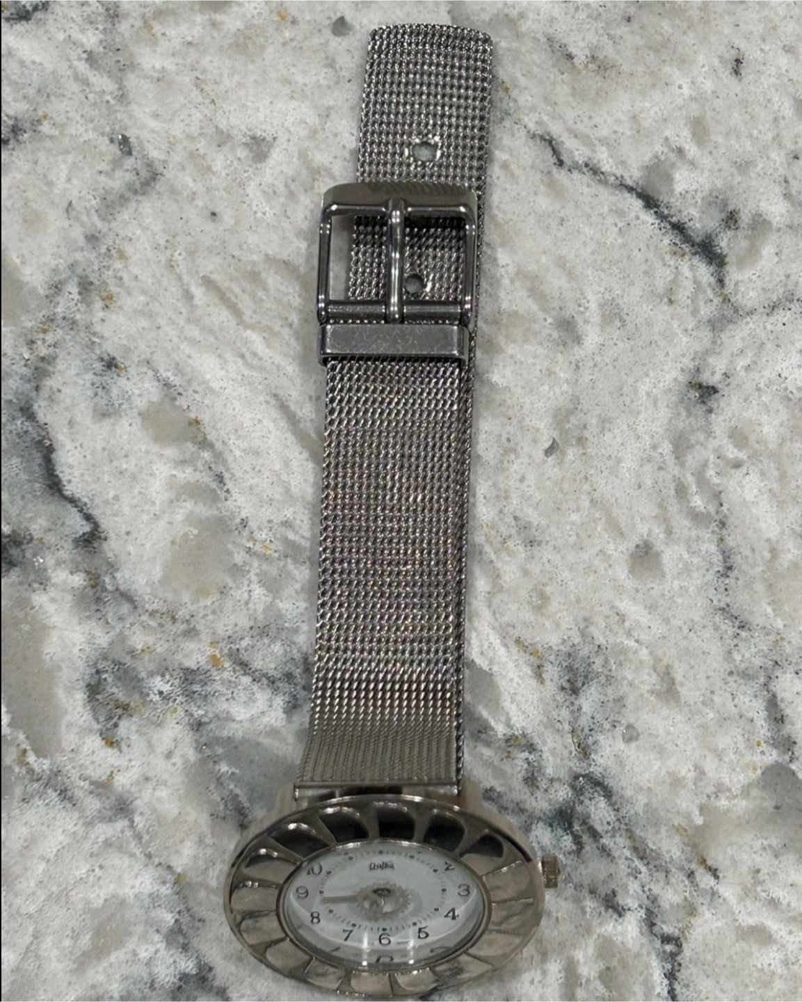Quartz Watch Silver Tone Mesh Band Japan Movt  (Needs Repair) - photo 3