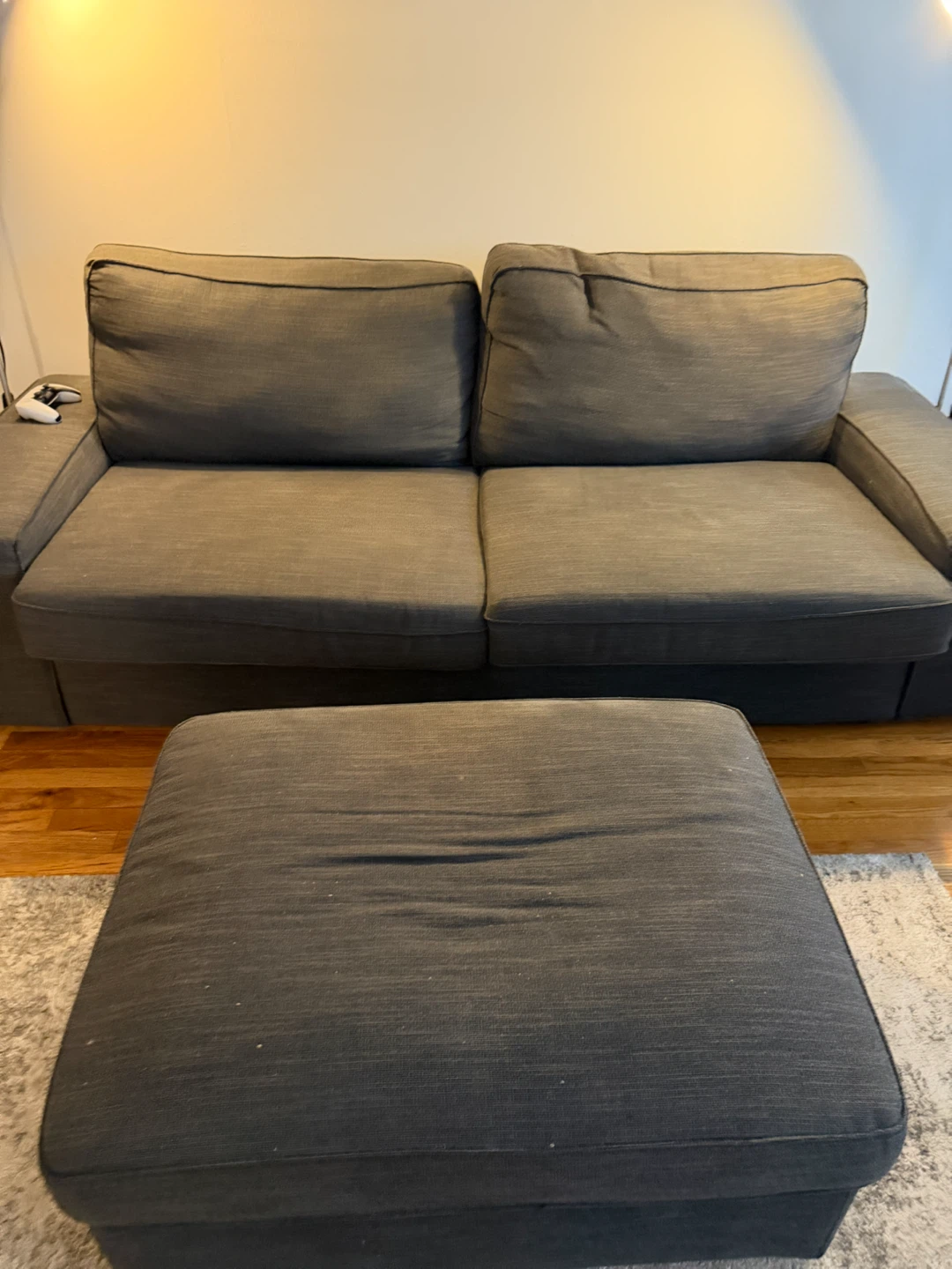 IKEA KIVIK Gray Sofa with Ottoman - photo 3