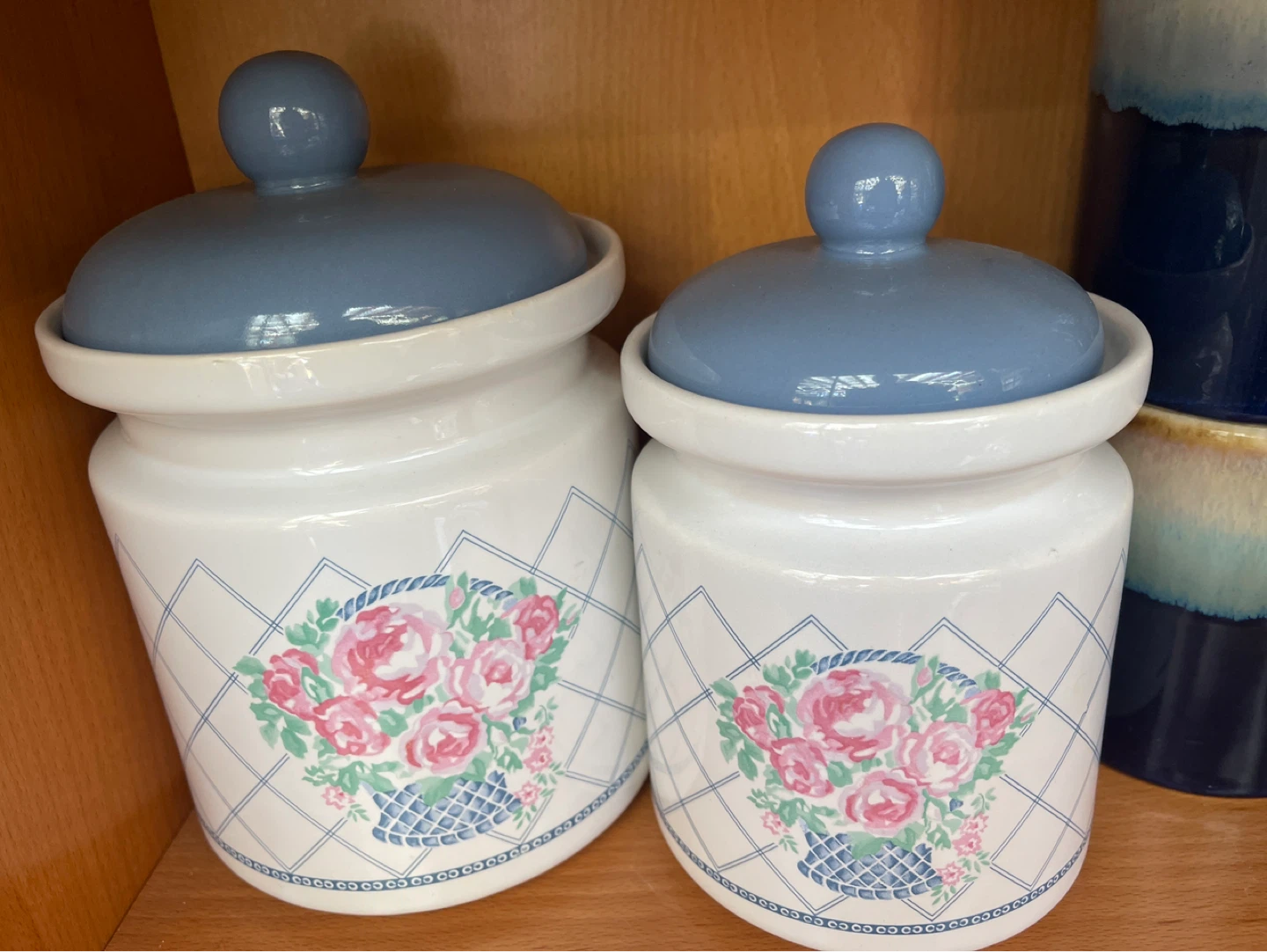 Vintage Ceramic Floral Canister Set
