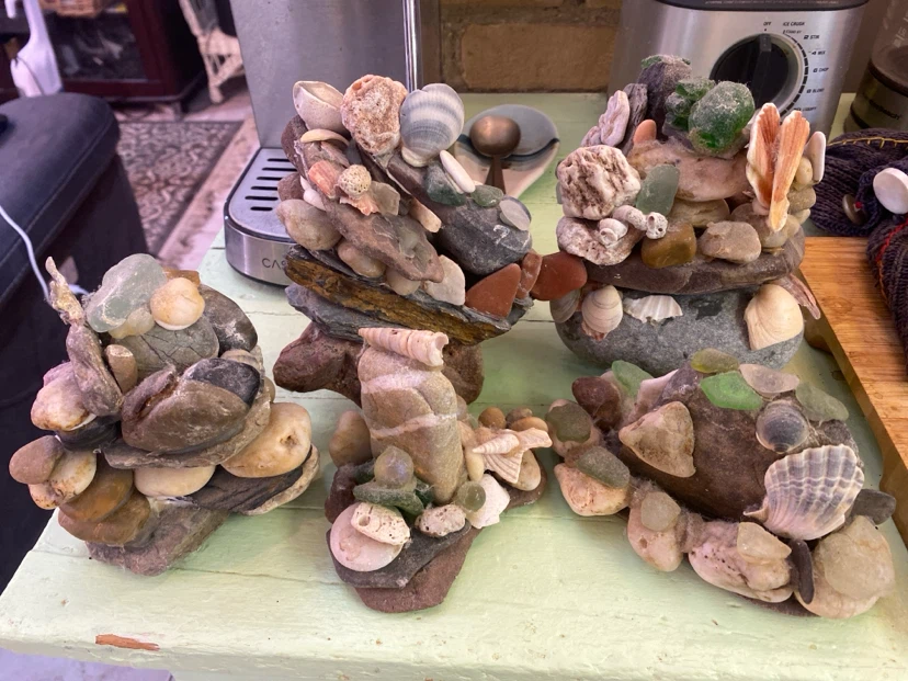 Decorative Rock and Shell Sculptures (Set of 5)