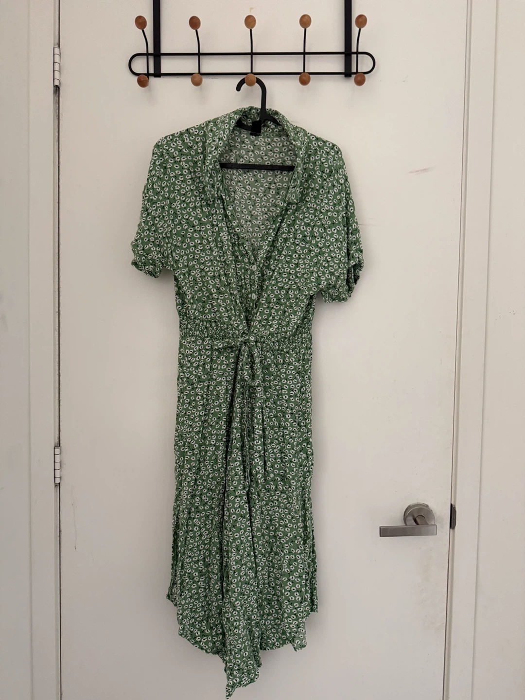 SHEIN Green Floral Print Midi Dress